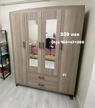 стеллаж баку: *4 qapılı dolab* Yeni sifarisle hazirlanir ✔️ istenilen reng secimi