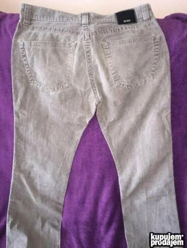 Pantalone: Original Hugo Boss pantalone 33/34 100% cotton Tamnobraon boja — 15