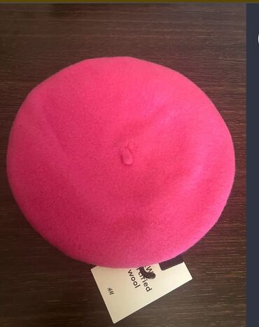 женские шапки хельсинки: Parlaq çəhrayı rəngdə klassik beret Papaq. - Material: etiketdə