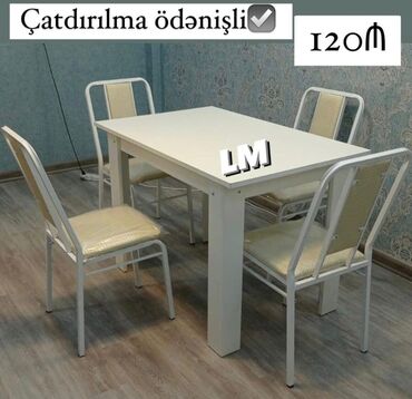 Masa və oturacaq dəstləri: Mətbəx üçün, Yeni, Açılmayan, Dördbucaq masa, 4 stul