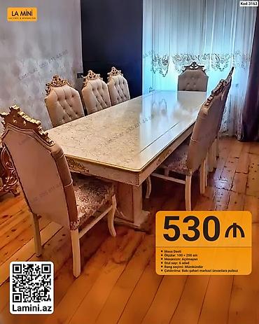 kontakt home masa: Masa dəsti – klassik üslub - Masa ölçüləri: 100 × 200 sm - Mexanizm — 1