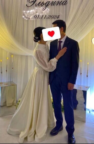 свадебное платье для беременных напрокат: Үлпөт көйнөгү, 42 (S), түсү - Айвори