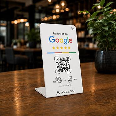 tunba: Google rəyləri üçün masaüstü NFC/QR stendi - Müştərilərinizin — 2