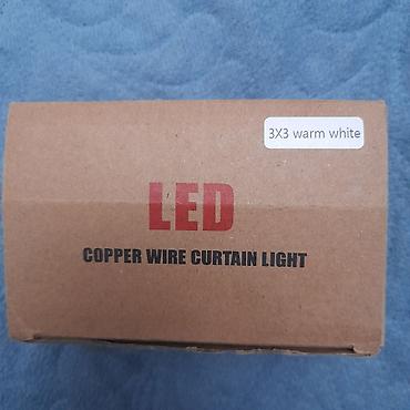 led лента: LED Mis Tel Pərdə İşıqları – 3x3 m, İsti Ağ Məhsul təsviri: - Ölçü: 3 — 2