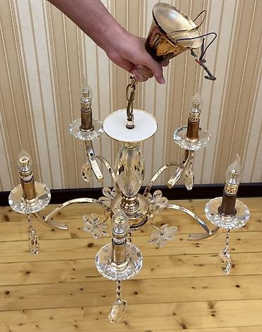 lyustur: Çılçıraq, 5 lampa, Metal — 1
