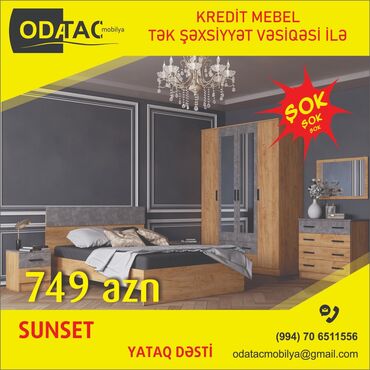 ofis kreslosu satisi: İkinəfərlik çarpayı, Dolab, Komod, 2 tumba, Türkiyə, Yeni