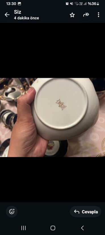 Çay dəstləri və servizlər: Çay dəsti, rəng - Göy, Farfor, 6 nəfərlik, Almaniya — 7