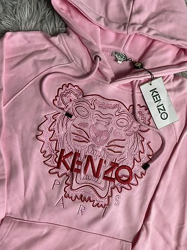 nike tech flecee: Розовое худи Kenzo с капюшоном. Модель выполнена в классическом стиле — 2