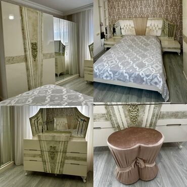 Шкафы: Двуспальная кровать, Шкаф, Трюмо, 2 тумбы, Турция, Б/у