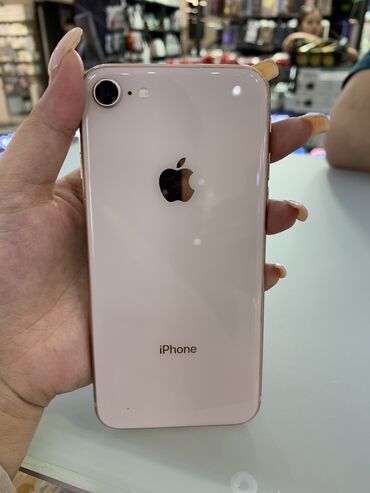 Apple iPhone: IPhone 8, Б/у, 64 ГБ, Розовый, Защитное стекло, 80 %