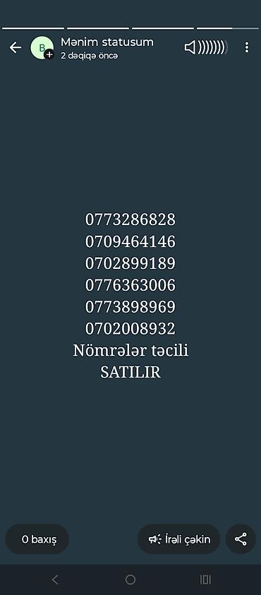 azercell sim: Məhsul: Mobil nömrə portfeli Təsvir: - Operatorlar: 070 və 077 — 1