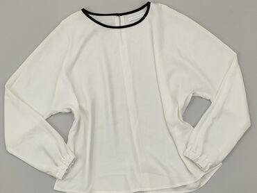 białe bluzki z długim rękawem z dekoltem: Bluzka Damska, Reserved, M, stan - Dobry