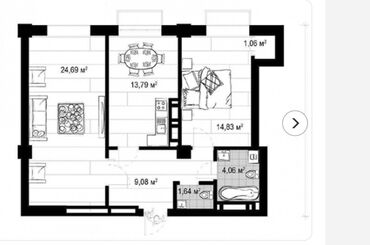 Продажа квартир: 2 комнаты, 69 м², Элитка, 5 этаж, ПСО (под самоотделку)