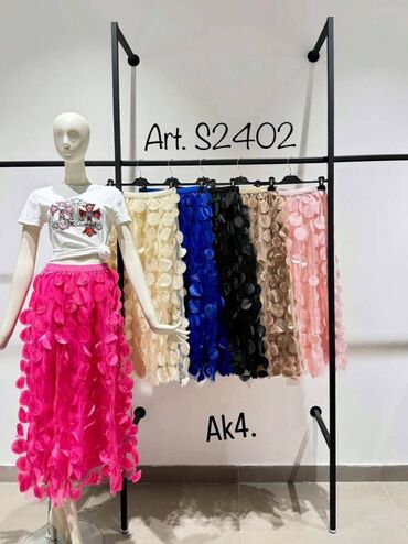 duge suknje sa visokim strukom: 2XL (EU 44), Midi, color - Pink