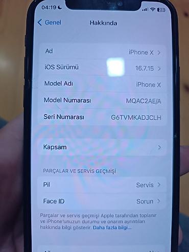 Apple iPhone: IPhone X, 64 GB, Space Gray, Simsiz şarj — 8