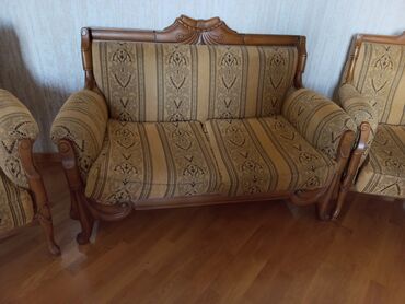 i̇ki yerli divan: Б/у, Мини-диван, 2 кресла, Без подьемного механизма, Нераскладной