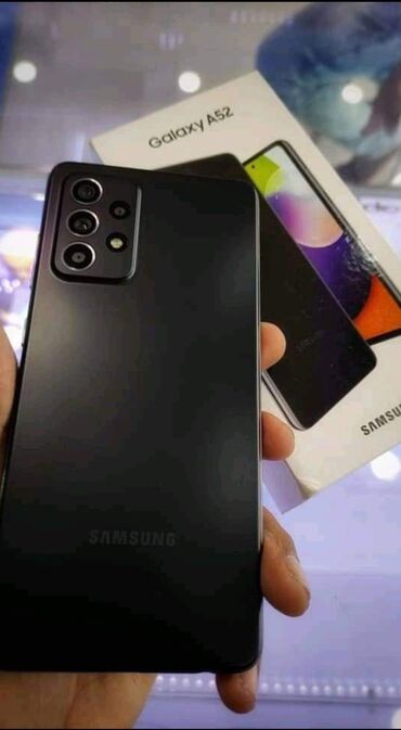 смартфоны бу купить: Samsung Galaxy A52, Б/у, 128 ГБ, цвет - Черный, 2 SIM