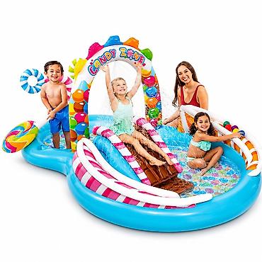 parkside testera: Vodeni park Candy Zone za decu 2+ Intex sa toboganom i prskalicama – — 2