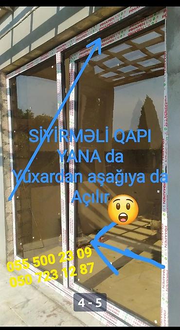 Arakəsmə qapılar: YANA SİYİRMƏLİ PLASTİK-ŞÜŞƏ-ALÜMİNİUM QAPILAR. KƏYFİYYƏTLİ — 2