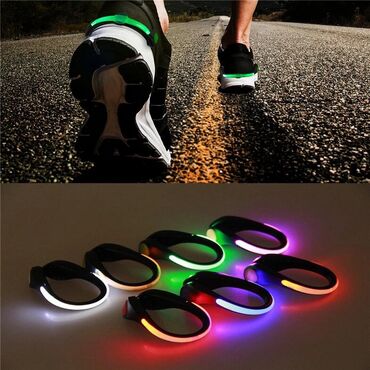очки для бега: Светодиодная люминесцентная лампа с зажимом для обуви, RGB Освещение