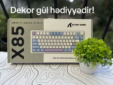 notebook sumkalari: Attack Shark X85 RGB Tri-Mode Mechanical Keyboard — Yeni, qutudadır! 💡