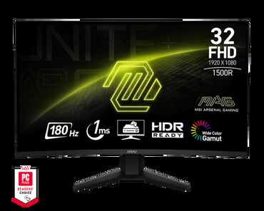 Monitorlar: MSI Mag 32c6 31.5 1920x1080 180hz 1ms Ən ucuz qiymətə. Yeni, bağlı