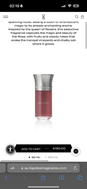 qadin pencekleri: Dom Rosa parfum satılır. 2 dəfə istifadə elədim. 130 avro’ya almışam