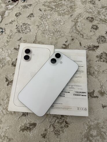 128 гб: IPhone 16, 128 ГБ, Белый, Коробка, Защитное стекло, Чехол, 100 %