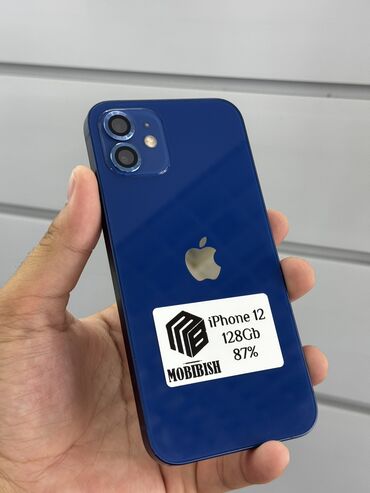 12 айфон бу цена: IPhone 12, Колдонулган, 128 ГБ, Көк, Коргоочу айнек, Каптама, 87 %