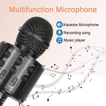 Mikrofonlar: Mikrofon Karaoke ws-858 Karaoke üçün mikrofon. blutuzla telefona