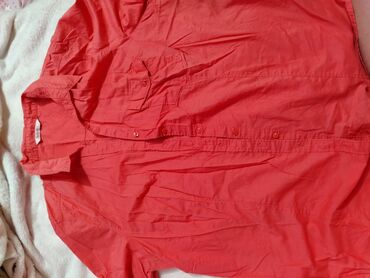 lanena košulja za plažu: 3XL (EU 46), Pamuk, Jednobojni, bоја - Narandžasta