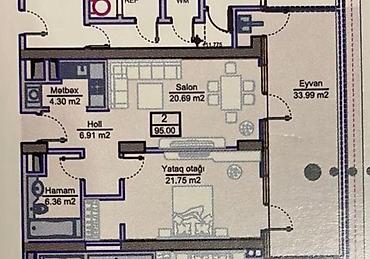 Вторичное жилье: 1 комната, Новостройка, 95 м² — 2