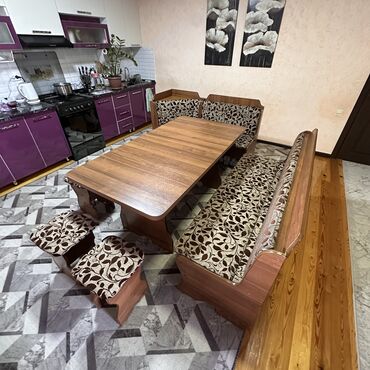 бу кухня: Кухонный мягкий уголок, Б/у, цвет - Коричневый