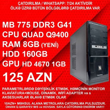 core 2 duo: ⭐TƏK KEYS – 125 AZN ⭐17” Monitorla dəst – 165 AZN