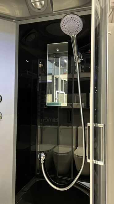 Душевые кабины: Душевая кабина Полукруглая, Размер: 90 x 90 см, Высота поддона: 15 см,Покрытие: Тонированное — 9