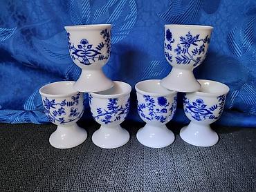 sobne lampe: Porcelanska nova,vintaz postolja za jaja. Postolja za jaja. Komada 6 — 4