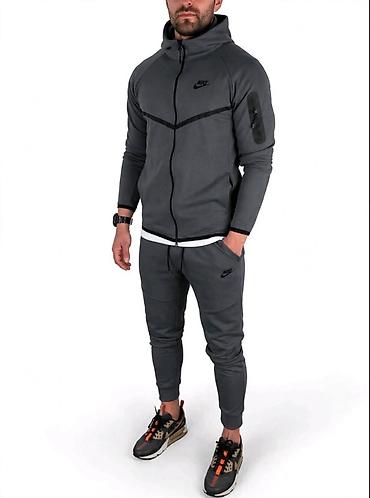Muški komplet trenerke Nike – tamnosiva boja - Gornji deo: dukserica