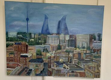 Pastel dəstləri: Rəsm əsəri – Bakı panoraması - Texnika: yağlı boya kətan üzərində -