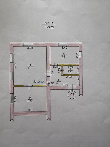 квартиры город каракол: 2 комнаты, 45 м², Золотой квадрат Сталинка, 1 этаж, Старый ремонт — 1