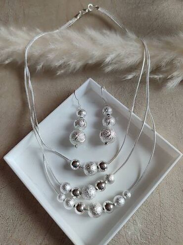 srebro narukvica: Set: Earrings, Necklace, Material: Silver