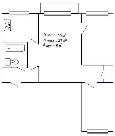 Продажа квартир: 3 комнаты, 56 м², Хрущевка, 3 этаж, Старый ремонт