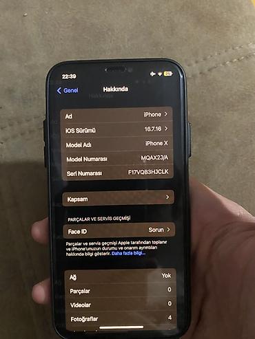 ipone x islenmis: IPhone X, 64 GB, Qara, Face ID — 2