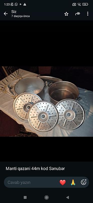 yemek qazani: Qazan, rəng - Gümüşü, Alüminium — 1