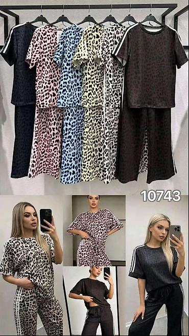 mango majice: Dvod elni ženski komplet sa leopard printom - Model: 10743 - Sastav — 1