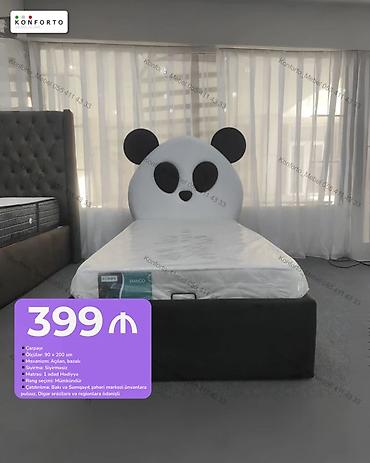 Mebel: Panda başlıqlı uşaq çarpayısı - Ölçü: 90 × 200 sm - Mexanizm: açılan — 1