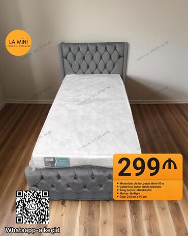 Divan və masa dəstləri: Təknəfərlik çarpayı, Bazalı, Matras ilə