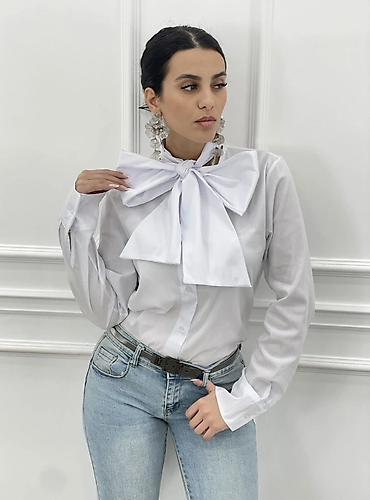 Košulje: 🔥Elegantna svetloplava košulja sa velikom mašnom ✅Dostupna u vise boja — 6