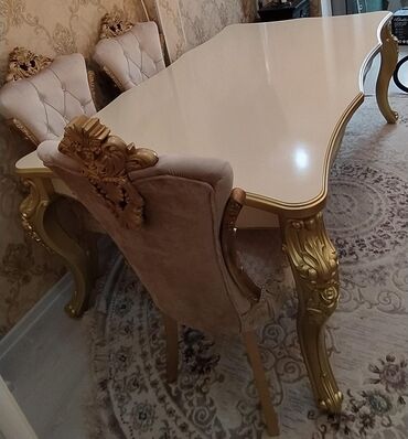 kafe üçün stol stul: Qonaq otağı üçün, İşlənmiş, Açılmayan, Kvadrat masa, 6 stul, Türkiyə