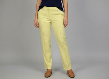 spodnie z zapięciem na nogawkach: Material trousers for women, size L (EU 40)