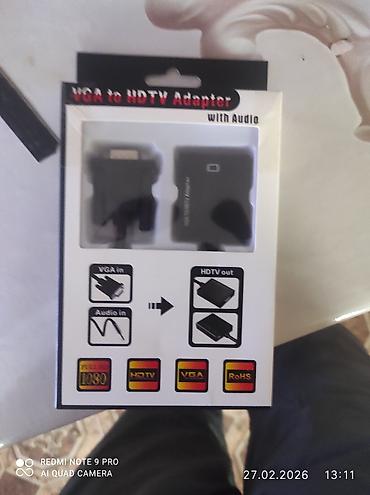 Digər kompüter aksesuarları: VGA to HDMI adapter kompüteri monitor ya da telefizora qoşmaq üçün dü — 13
